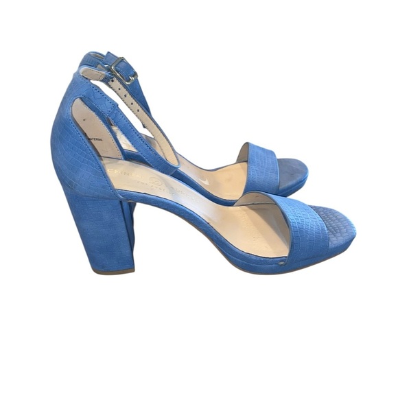 Chinese Laundry Chic light Blue Block Heel Sandal Ankle Straps special occasion - Picture 3 of 9